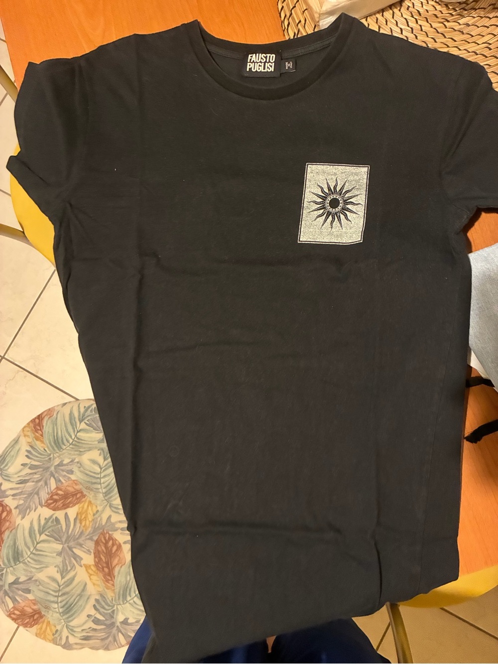 Men's Black Fausto Puglisi Crewneck T-Shirt